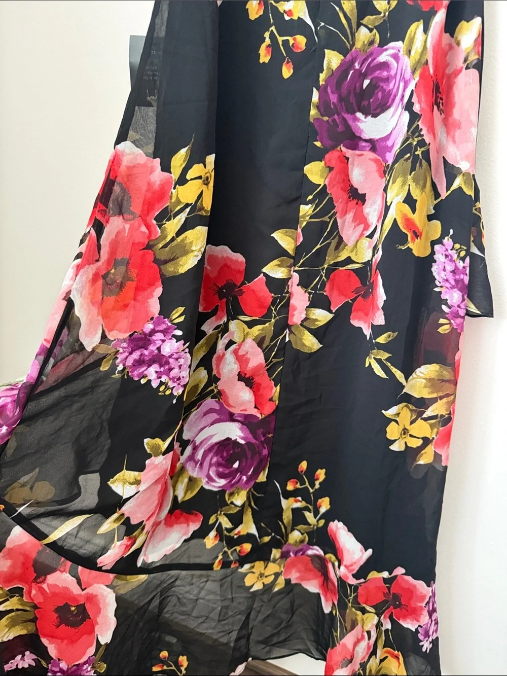 Lulus Love in Bloom Black Floral Print Off-the-Shoulder High-low Dress Size M - Picture 9 of 12